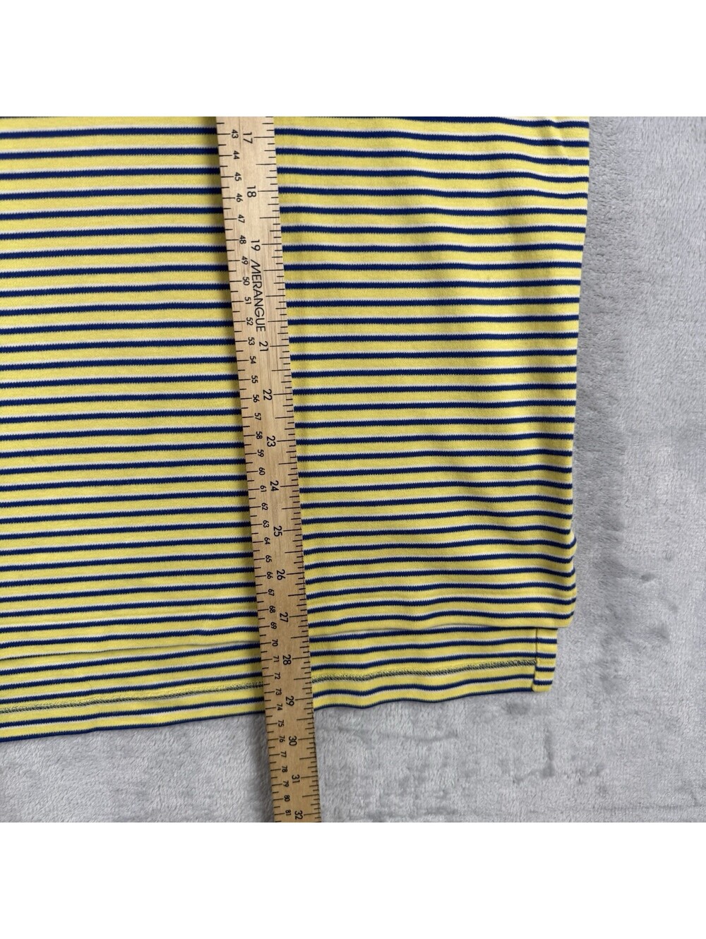 Polo Ralph Lauren Yellow Blue Stripe Polo Shirt Men’s L Cotton Short Sleeve Pony - Picture 6 of 7